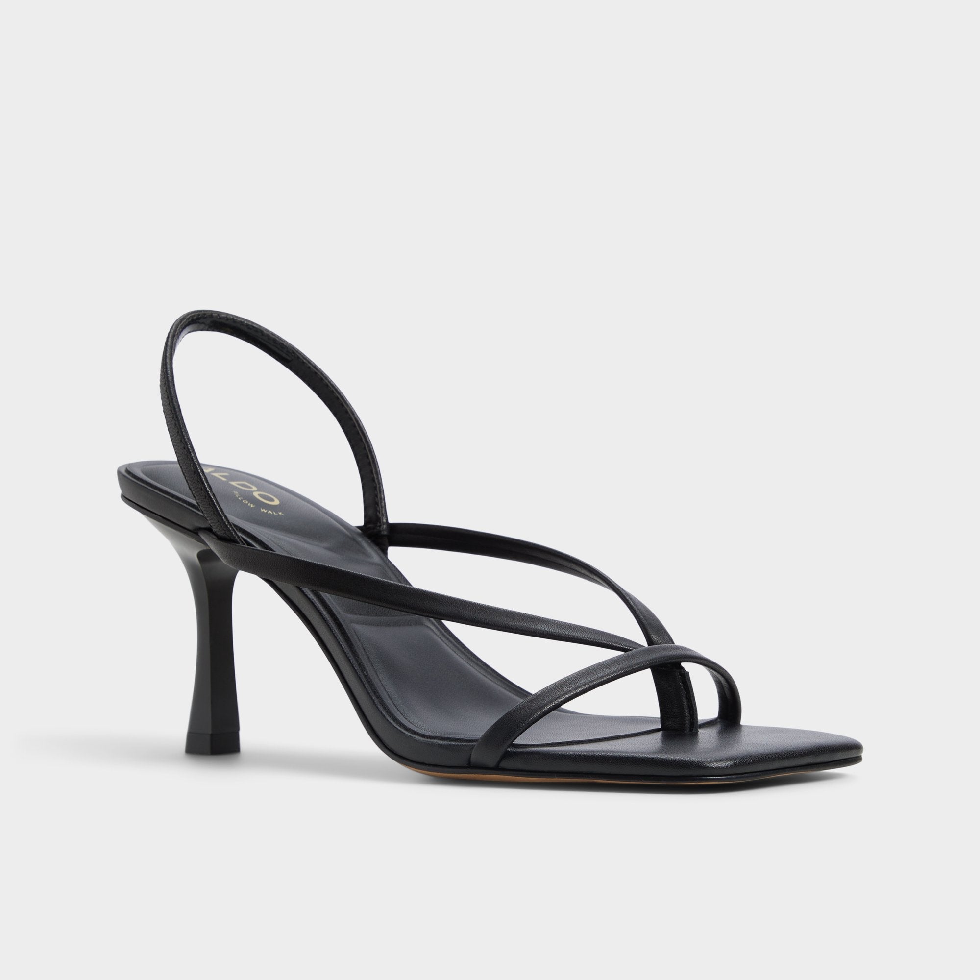 Riva Other Black Women's Strappy sandals - Sling back heeled sandal Stiletto heel