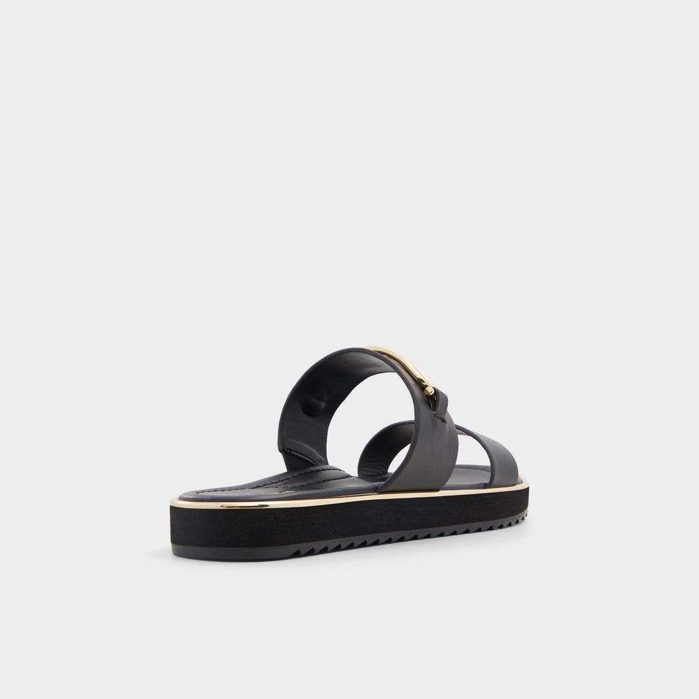Lagoon Other Black Women's Strappy sandals - Strappy flat sandal Footbed sandal