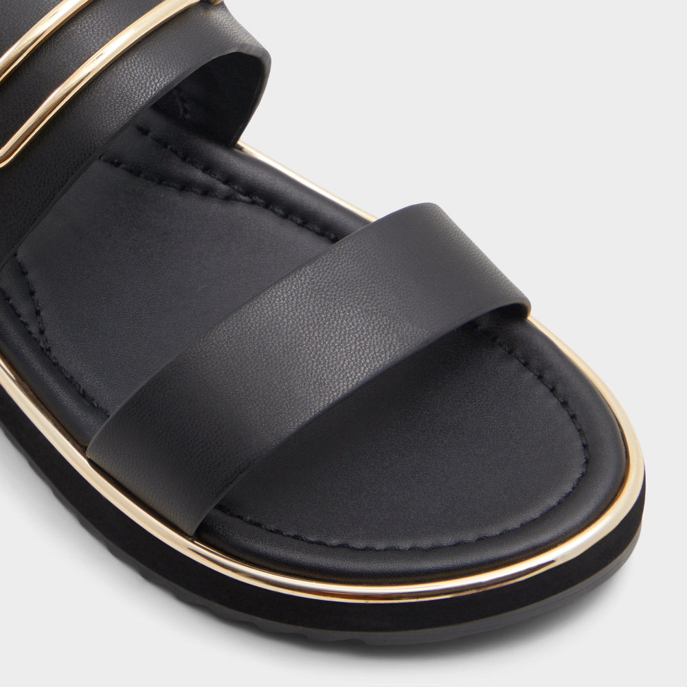 Lagoon Other Black Women's Strappy sandals - Strappy flat sandal Footbed sandal