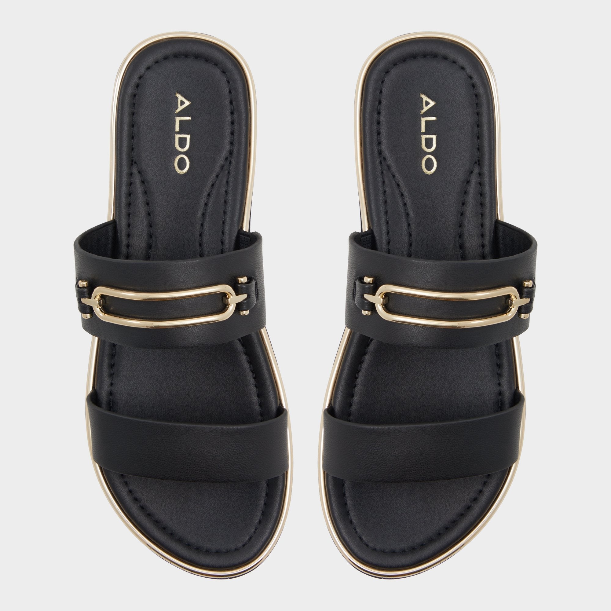 Lagoon Other Black Women's Strappy sandals - Strappy flat sandal Footbed sandal