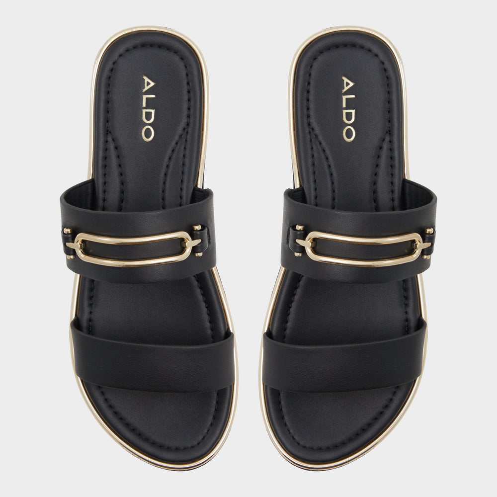Lagoon Other Black Women's Strappy sandals - Strappy flat sandal Footbed sandal