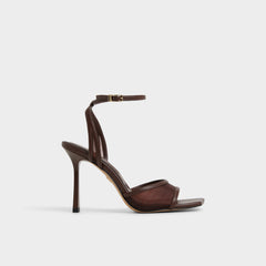 Sharra in Dark Brown - Strappy heeled sandal Stiletto heel