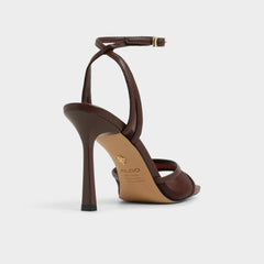 Sharra in Dark Brown - Strappy heeled sandal Stiletto heel
