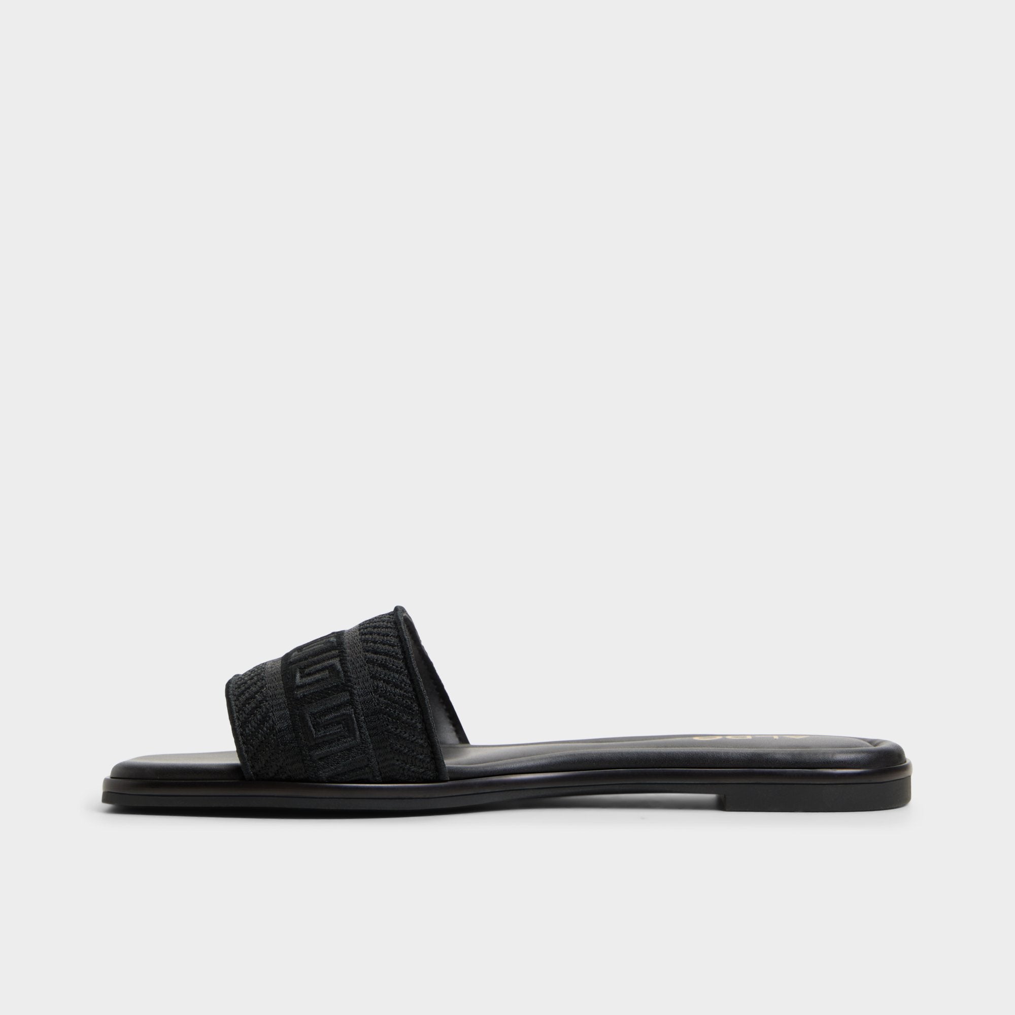 Oceania Black Women's Flats - Slide sandal