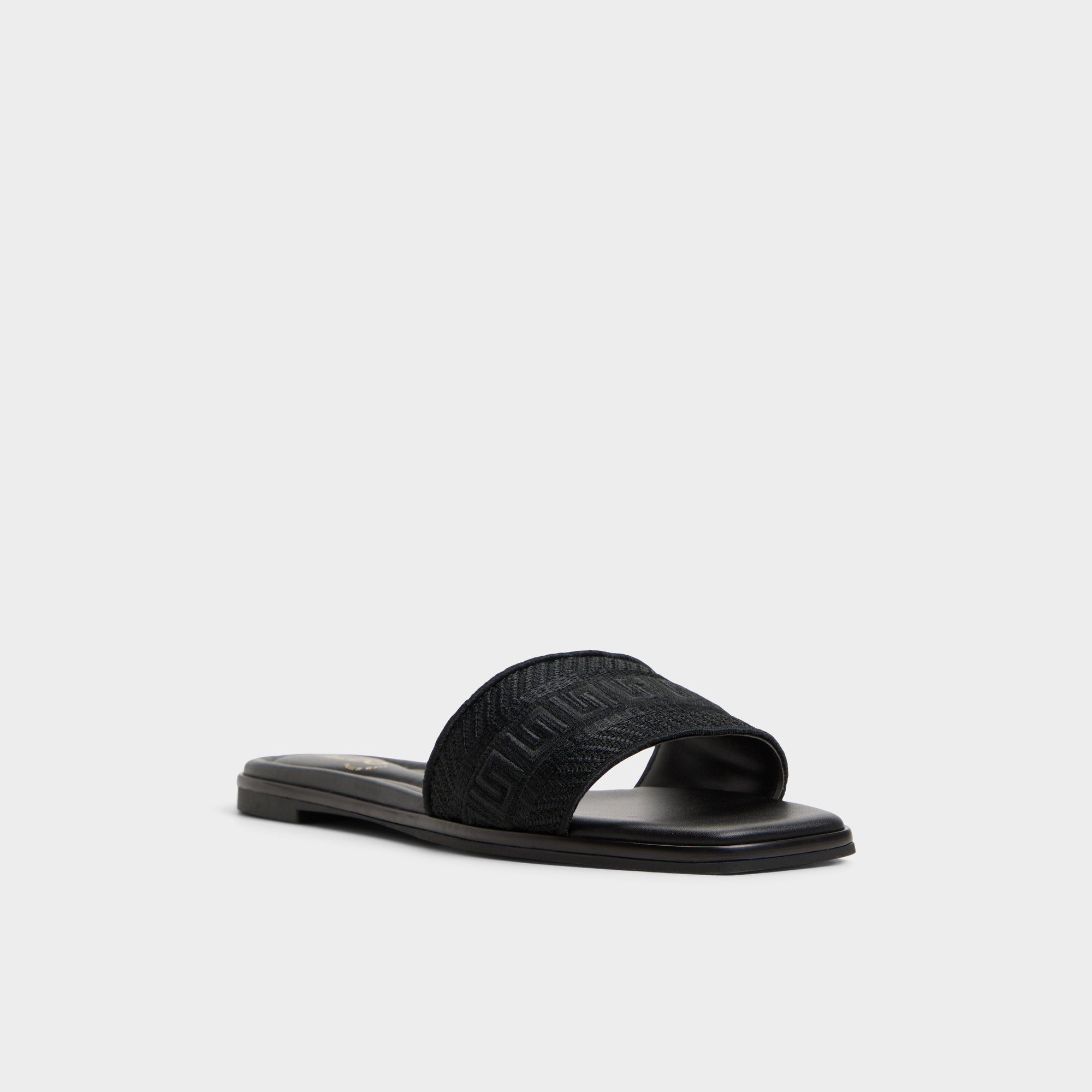 Oceania Black Women's Flats - Slide sandal