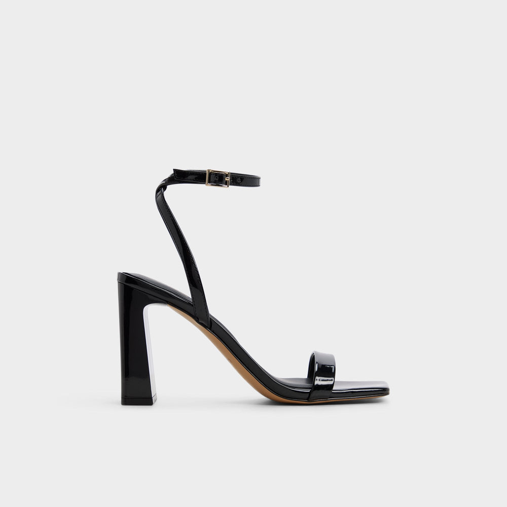 Block heel Azzira in Black - Strappy heeled sandal