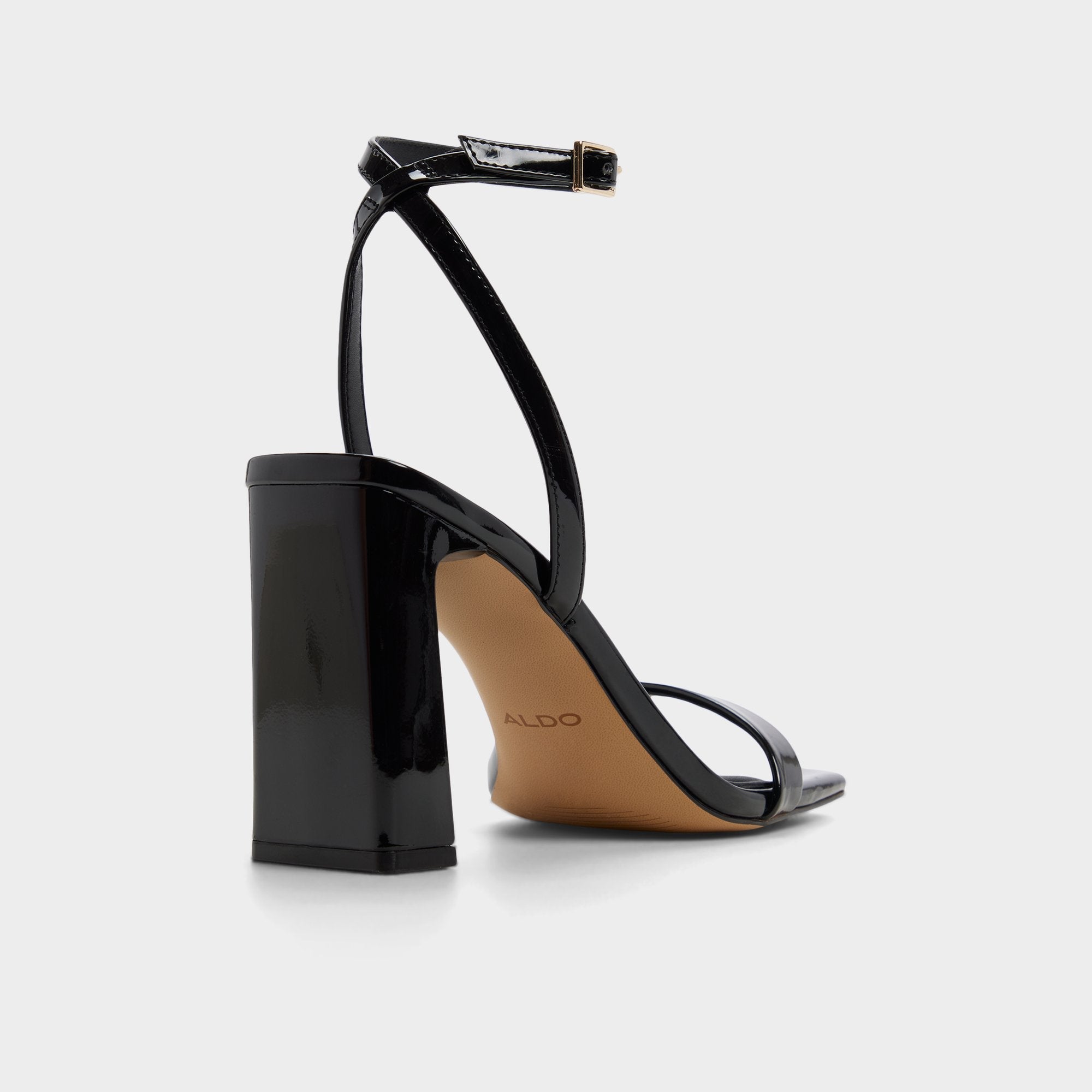 Block heel Azzira in Black - Strappy heeled sandal