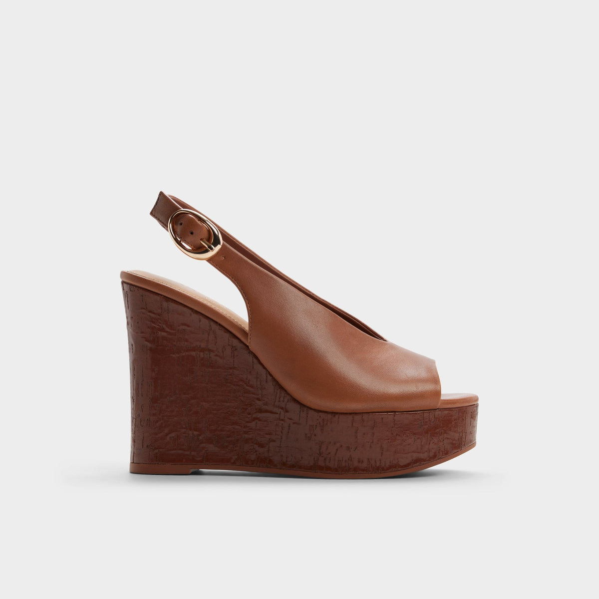 Wedge heel Tatianah in Dark Brown - Sling back heeled sandal