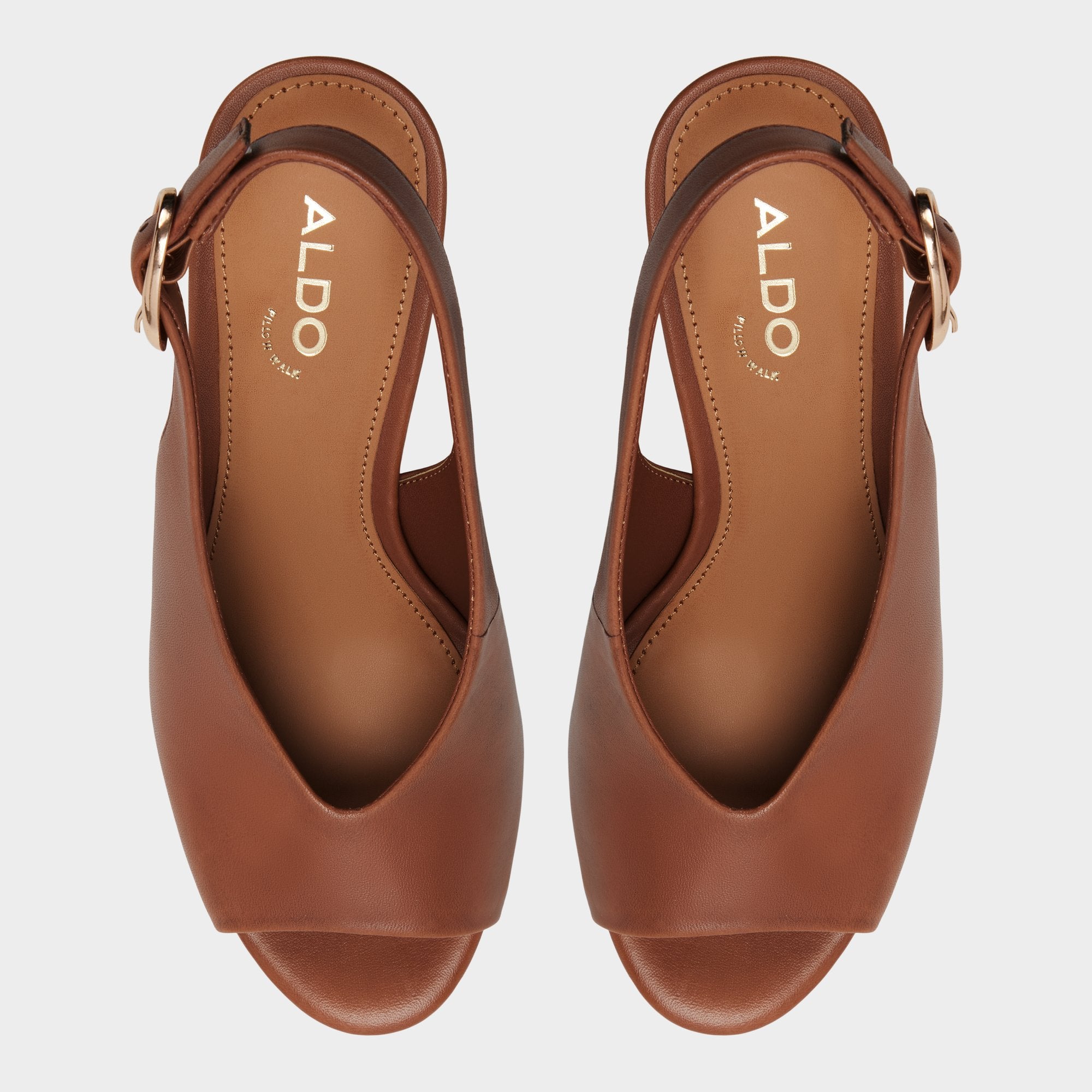 Wedge heel Tatianah in Dark Brown - Sling back heeled sandal