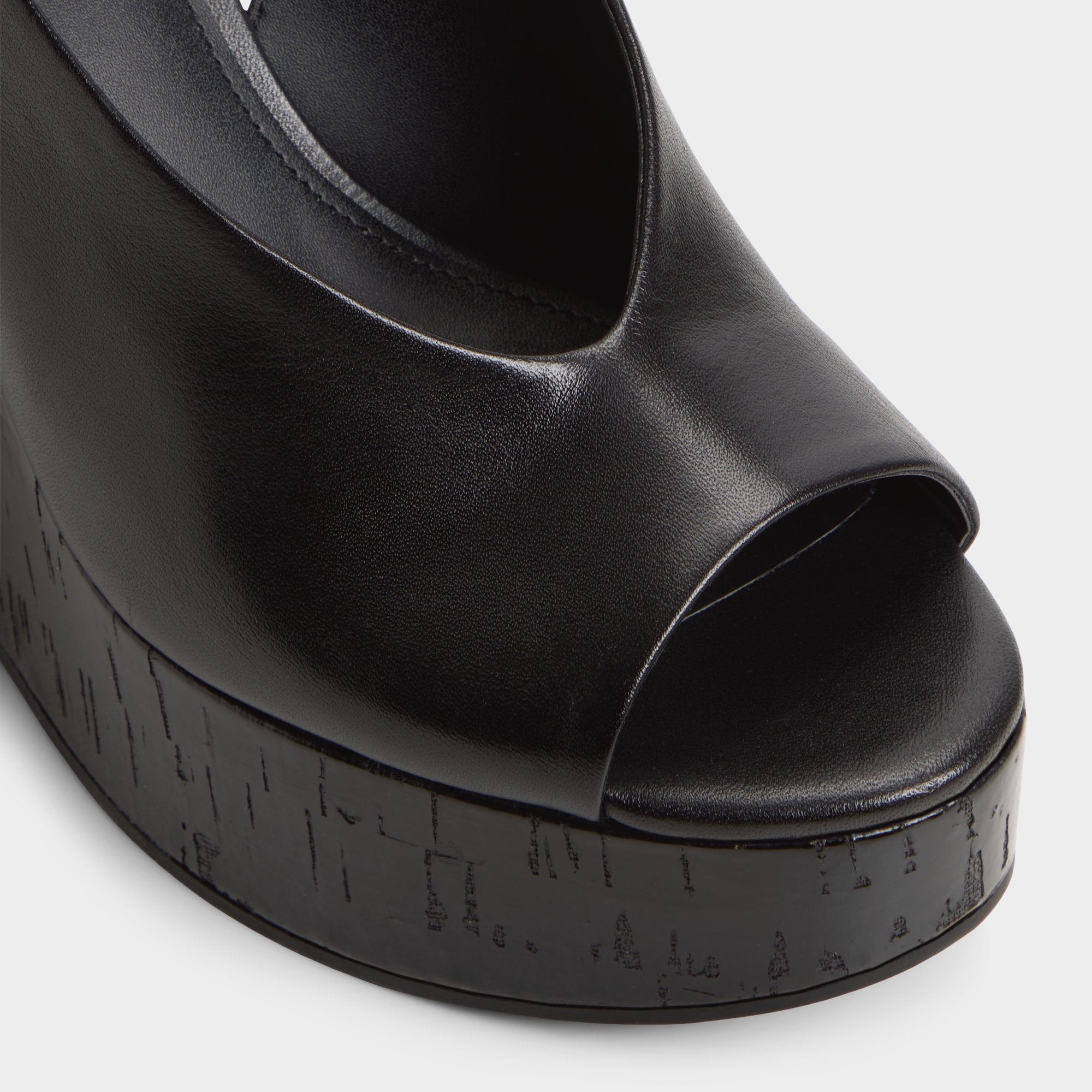 Tatianah in Black - Sling back heeled sandal Wedge heel