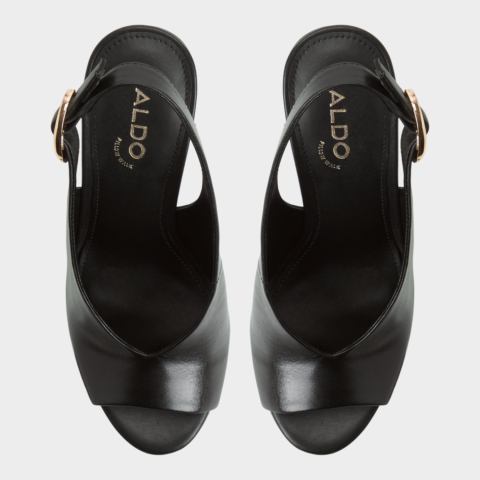 Tatianah in Black - Sling back heeled sandal Wedge heel