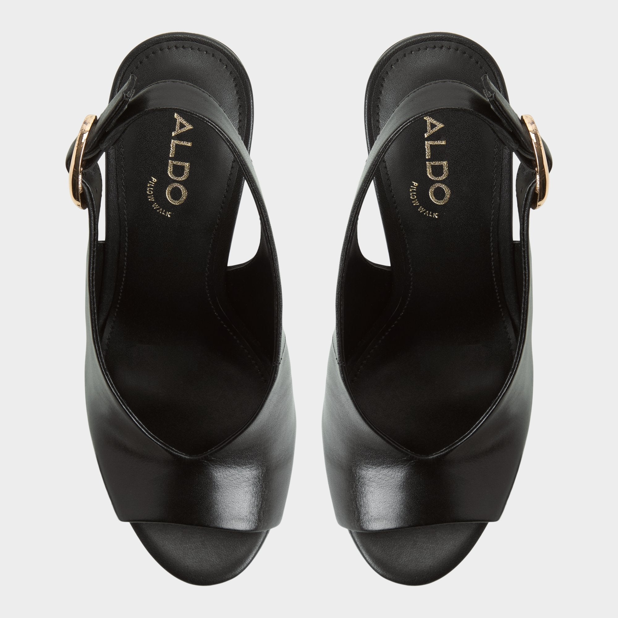 Tatianah in Black - Sling back heeled sandal Wedge heel