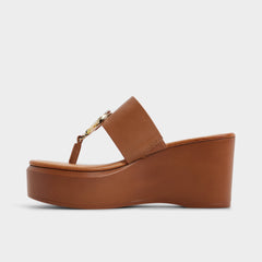 Wedge heel Friegan in Medium Brown - Slide sandal