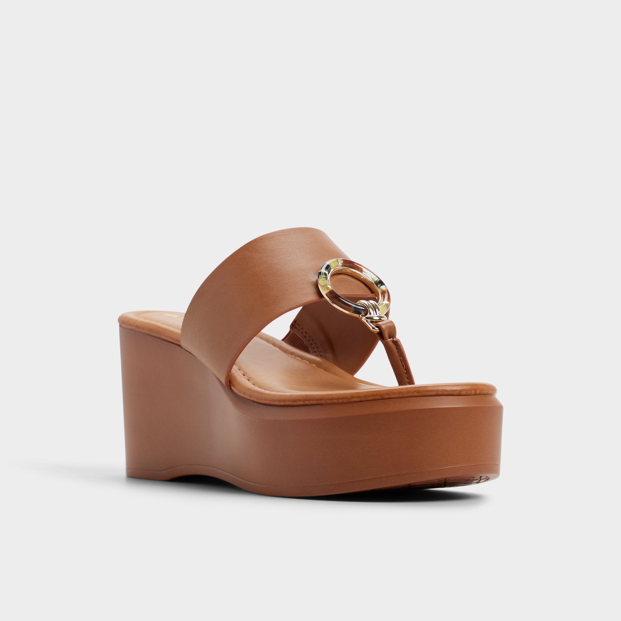 Wedge heel Friegan in Medium Brown - Slide sandal