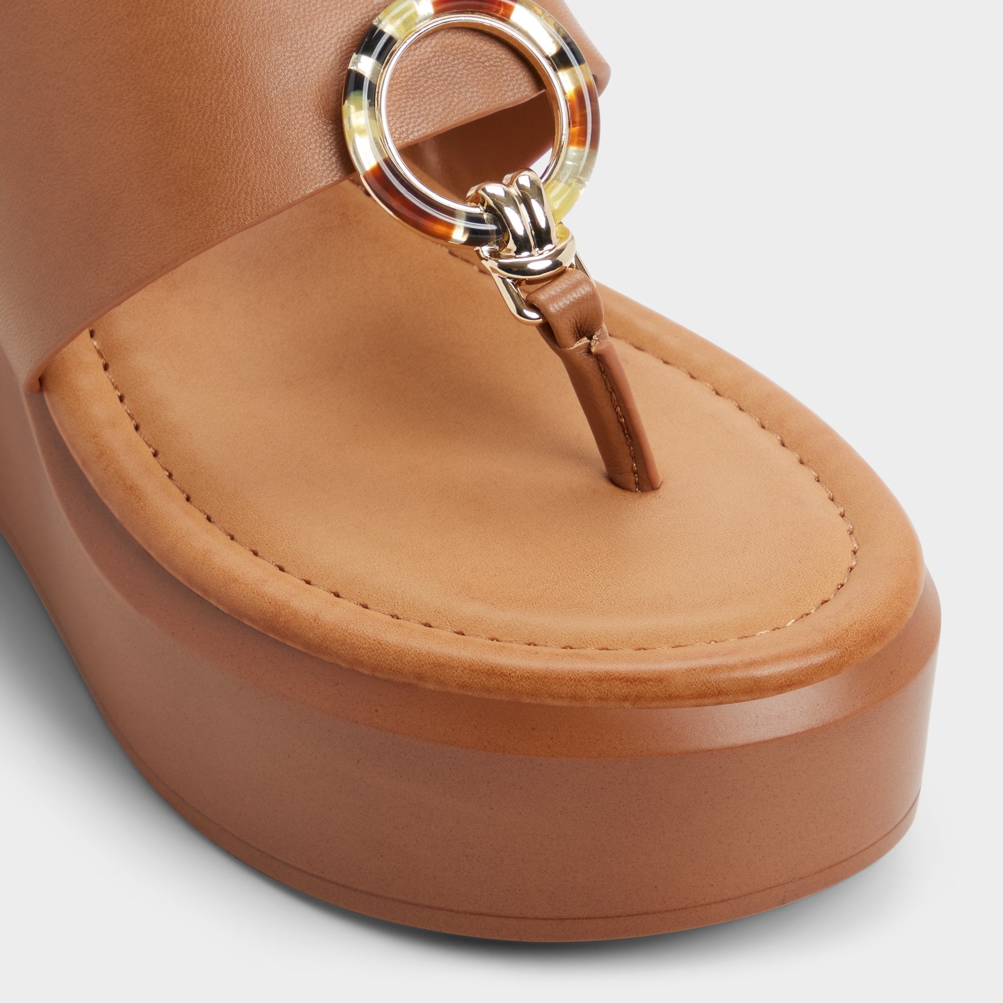 Wedge heel Friegan in Medium Brown - Slide sandal