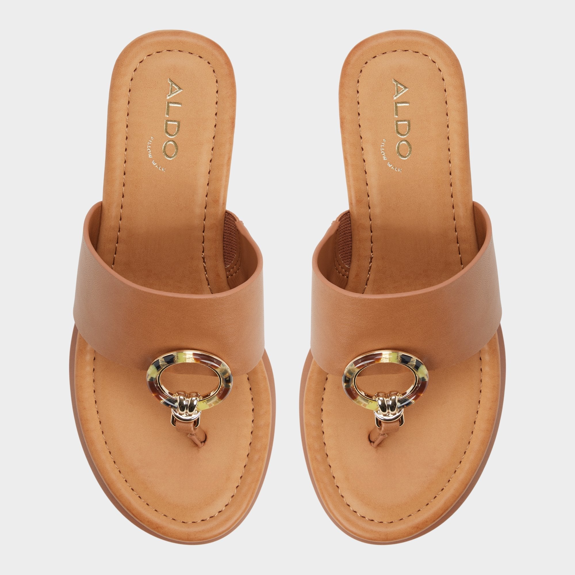 Wedge heel Friegan in Medium Brown - Slide sandal