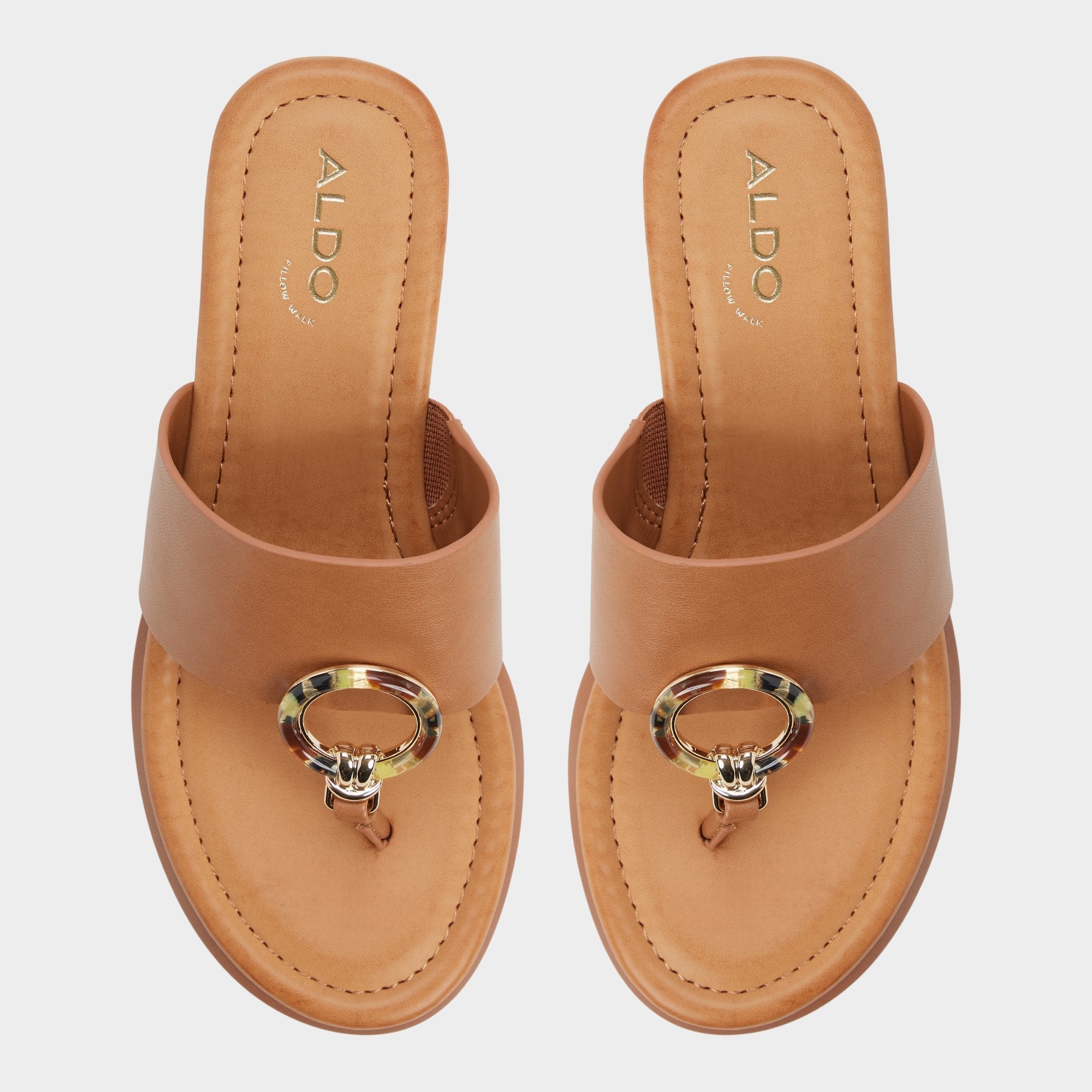 Wedge heel Friegan in Medium Brown - Slide sandal