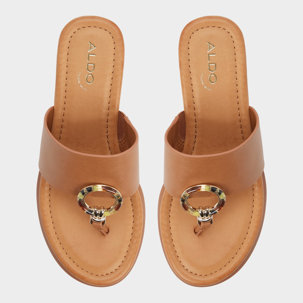 Wedge heel Friegan in Medium Brown - Slide sandal