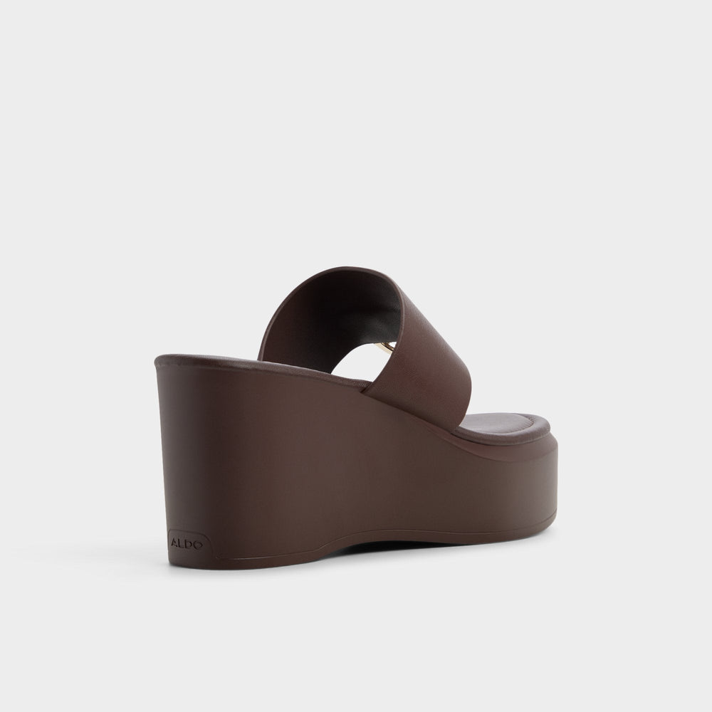 Wedge heel Friegan in Dark Brown - Slide sandal