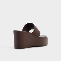 Wedge heel Friegan in Dark Brown - Slide sandal
