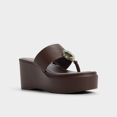 Wedge heel Friegan in Dark Brown - Slide sandal