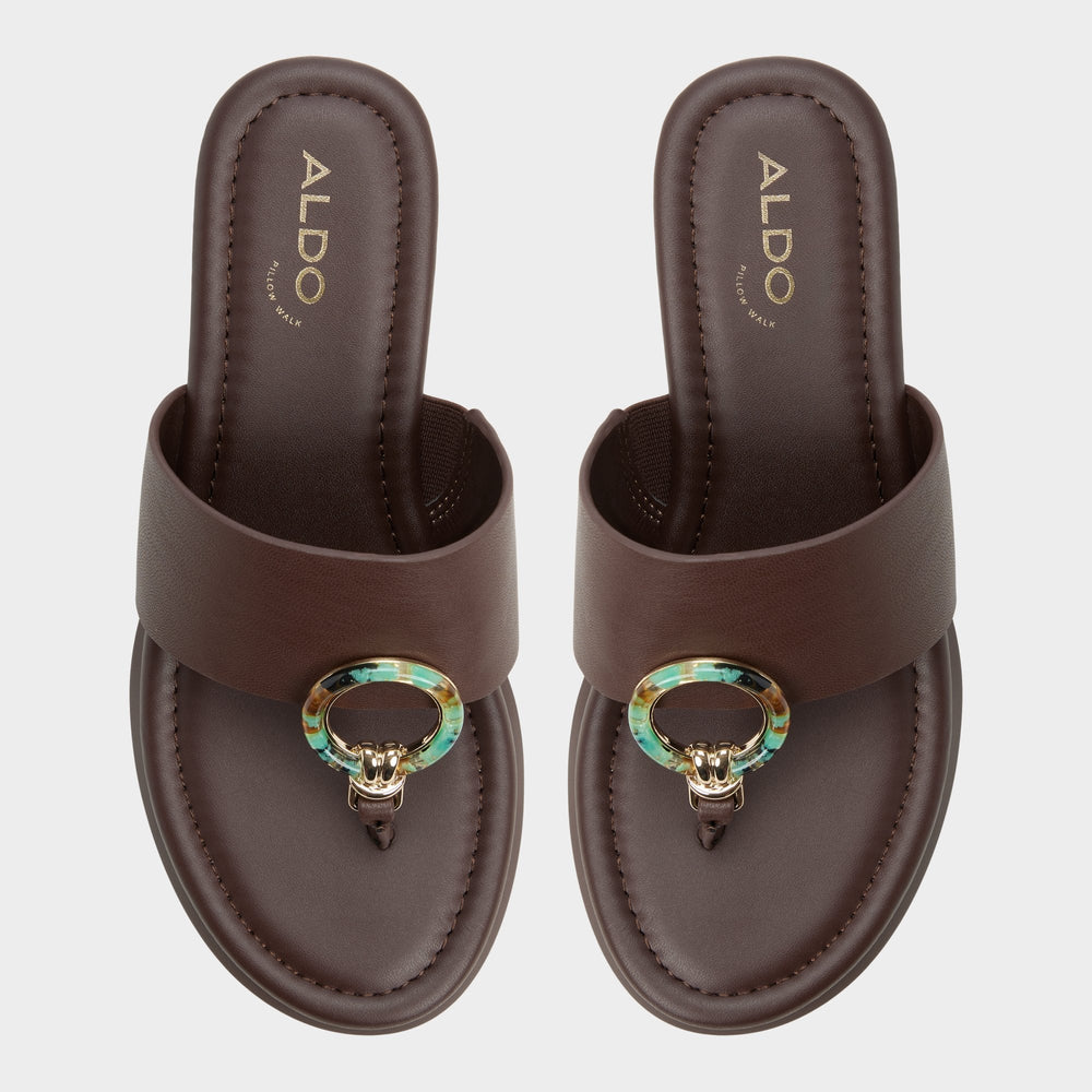 Wedge heel Friegan in Dark Brown - Slide sandal