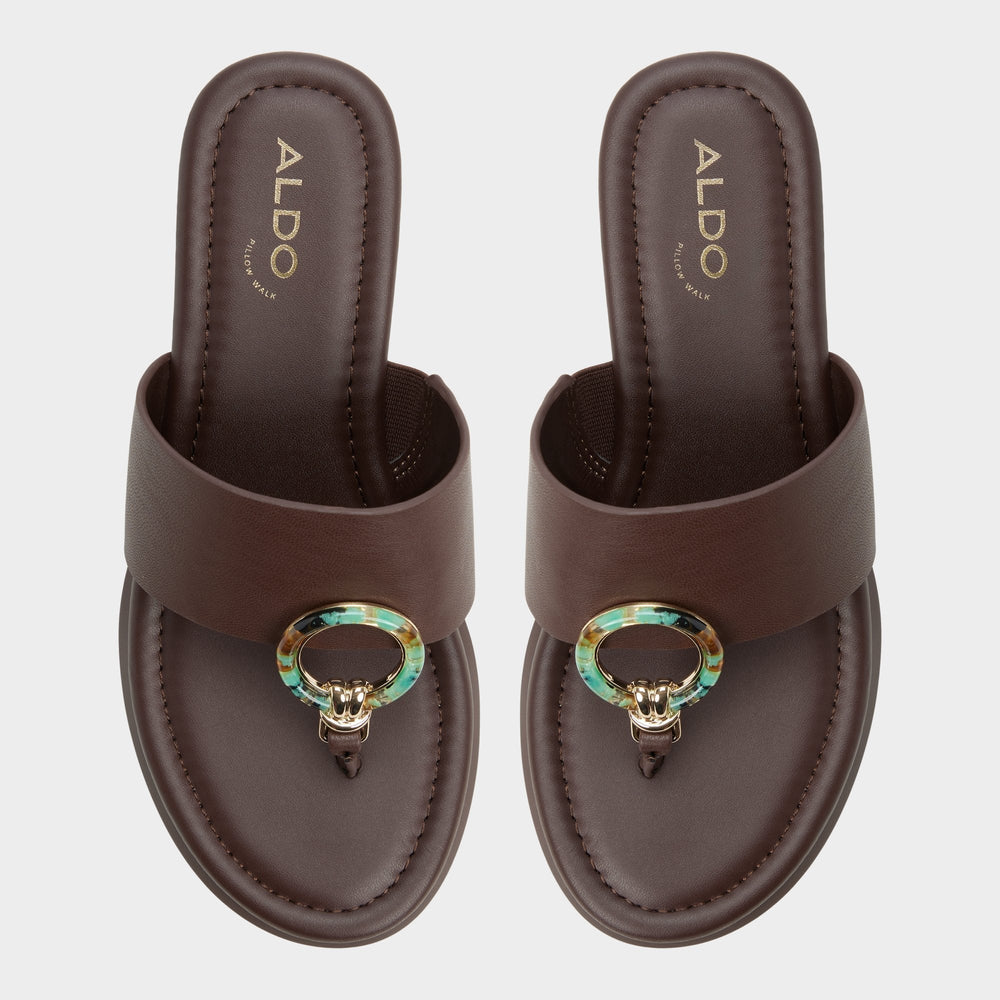 Wedge heel Friegan in Dark Brown - Slide sandal
