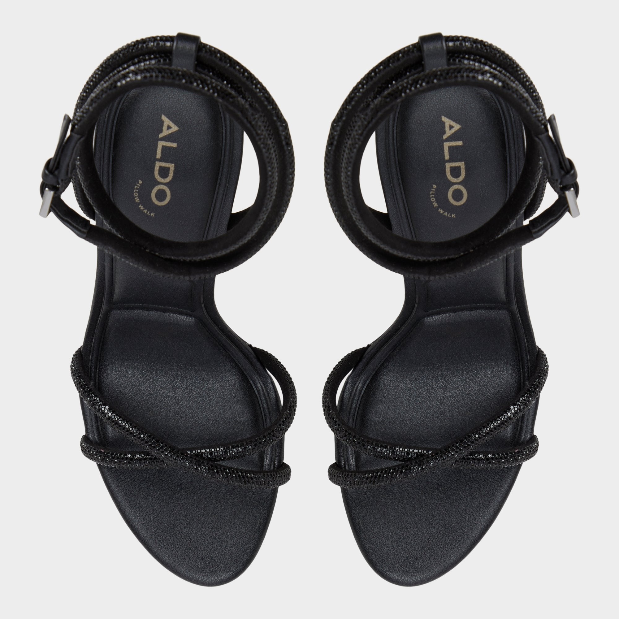 Manaelden Black Women's Strappy sandals - Strappy heeled sandal Stiletto heel