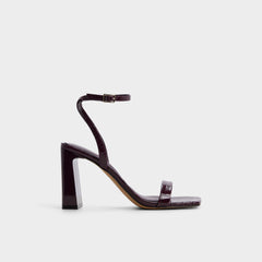 Block heel Azzira in Bordo - Strappy heeled sandal