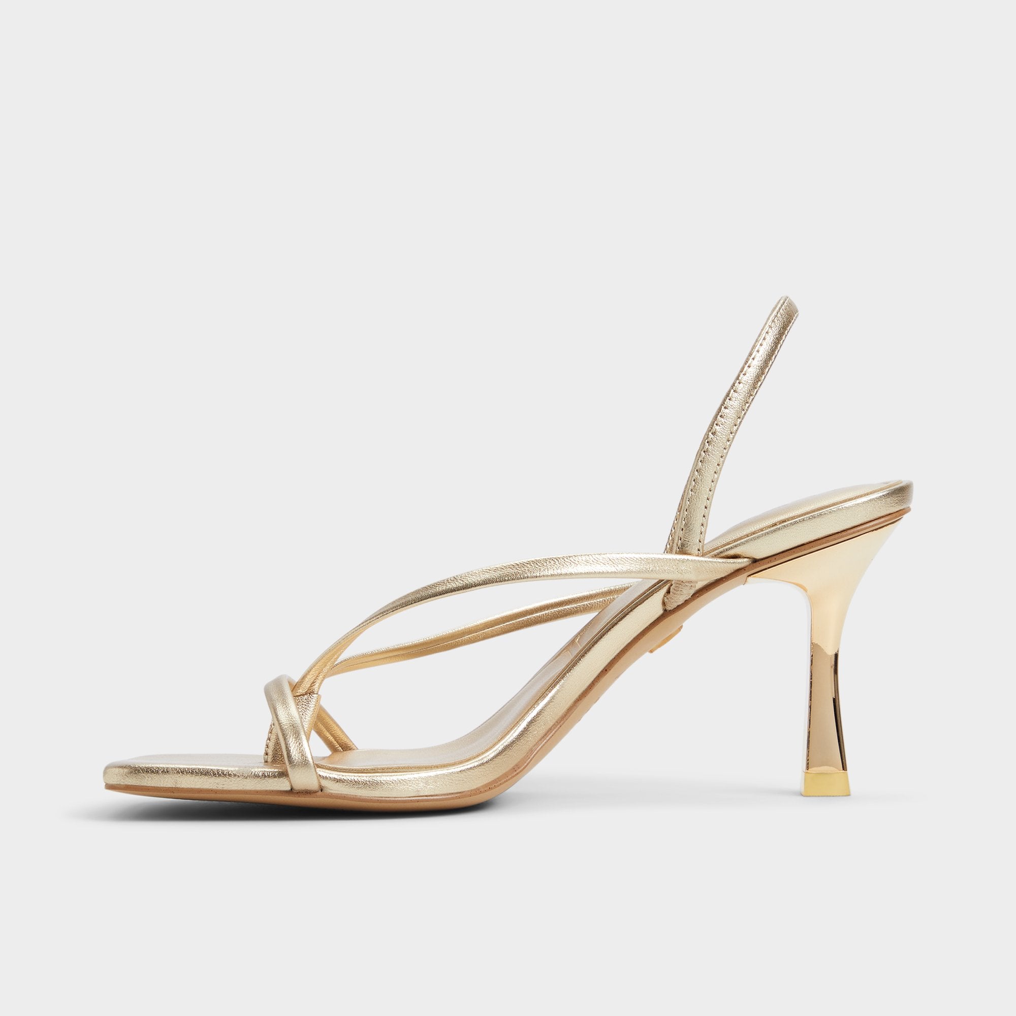 Riva Gold Women's Strappy sandals - Sling back heeled sandal Stiletto heel