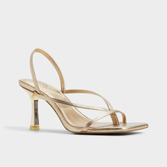 Riva Gold Women's Strappy sandals - Sling back heeled sandal Stiletto heel