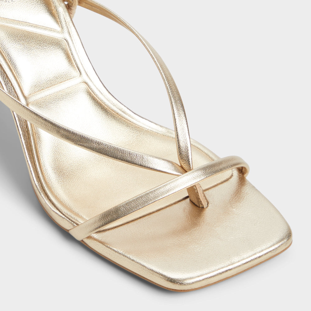 Riva Gold Women's Strappy sandals - Sling back heeled sandal Stiletto heel