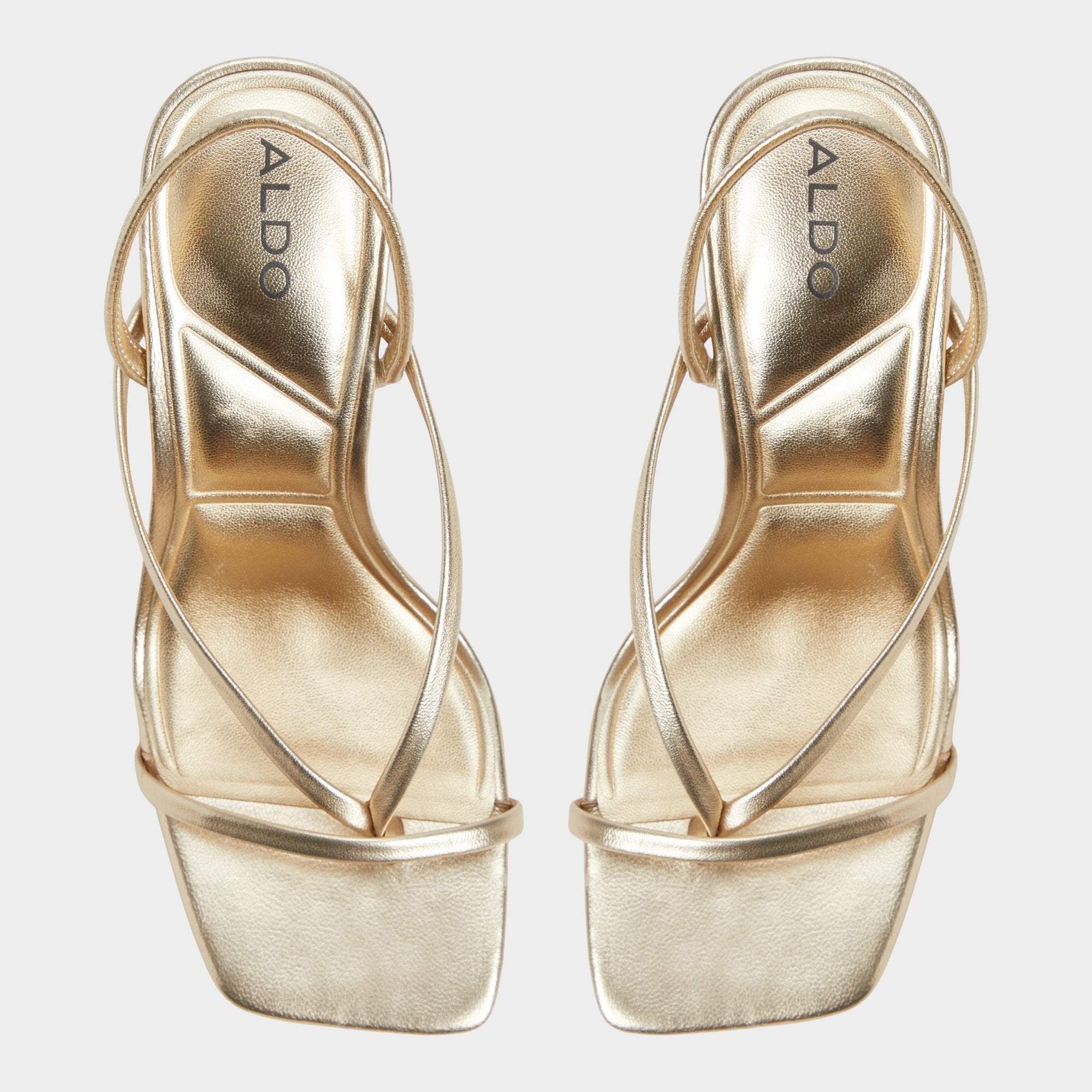 Riva Gold Women's Strappy sandals - Sling back heeled sandal Stiletto heel