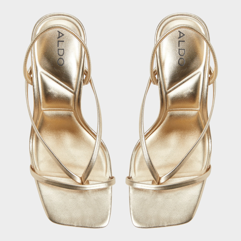Riva Gold Women's Strappy sandals - Sling back heeled sandal Stiletto heel