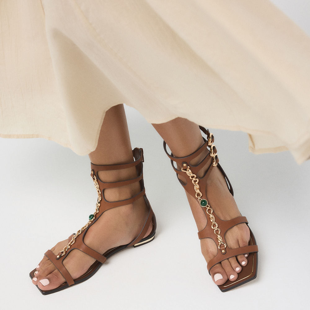 Marisea in Medium Brown - Gladiator sandal