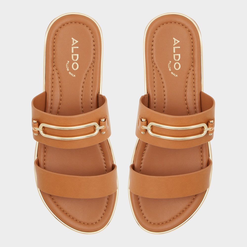 Footbed sandal Lagoon Other Brown Women's Flats - Strappy flat sandal