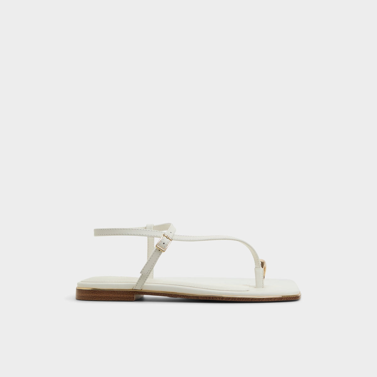 Jomalina White Women's Flats - Strappy flat sandal