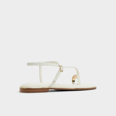 Jomalina White Women's Flats - Strappy flat sandal