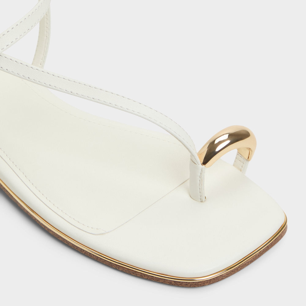 Jomalina White Women's Flats - Strappy flat sandal