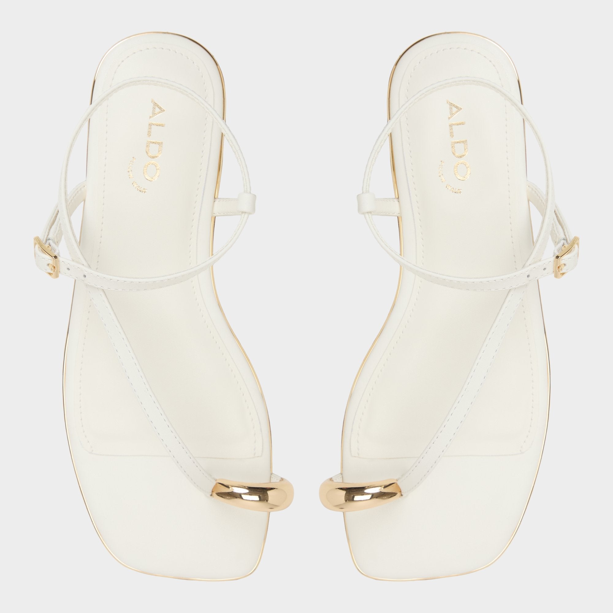 Jomalina White Women's Flats - Strappy flat sandal