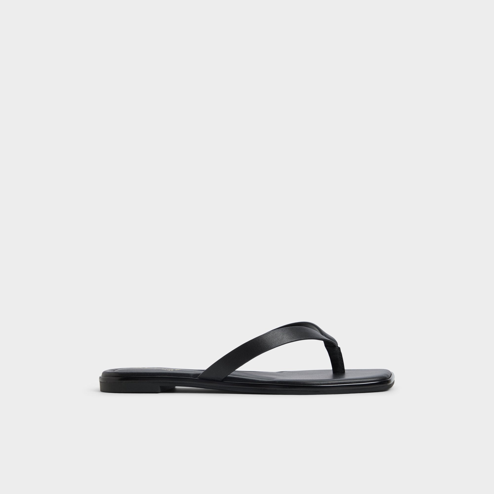 Theao Black Women's Flats - Flip flop