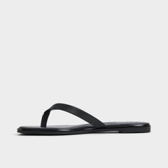 Theao Black Women's Flats - Flip flop