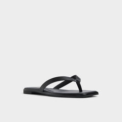 Theao Black Women's Flats - Flip flop