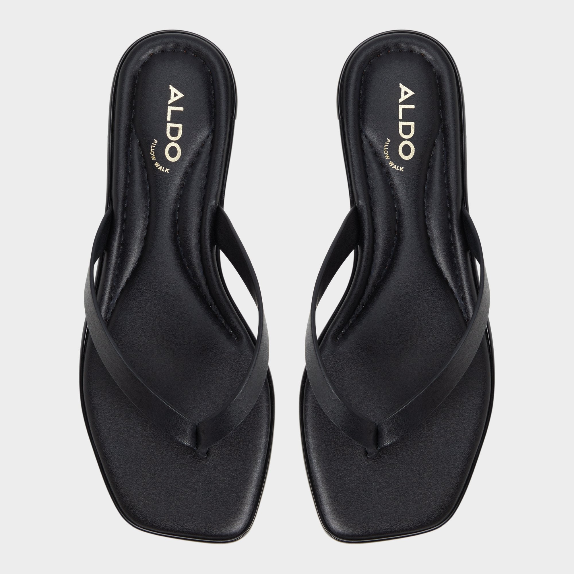 Theao Black Women's Flats - Flip flop