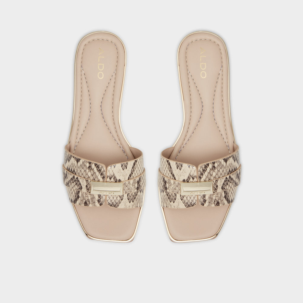 Darine Natural Women's Flats - Slide sandal