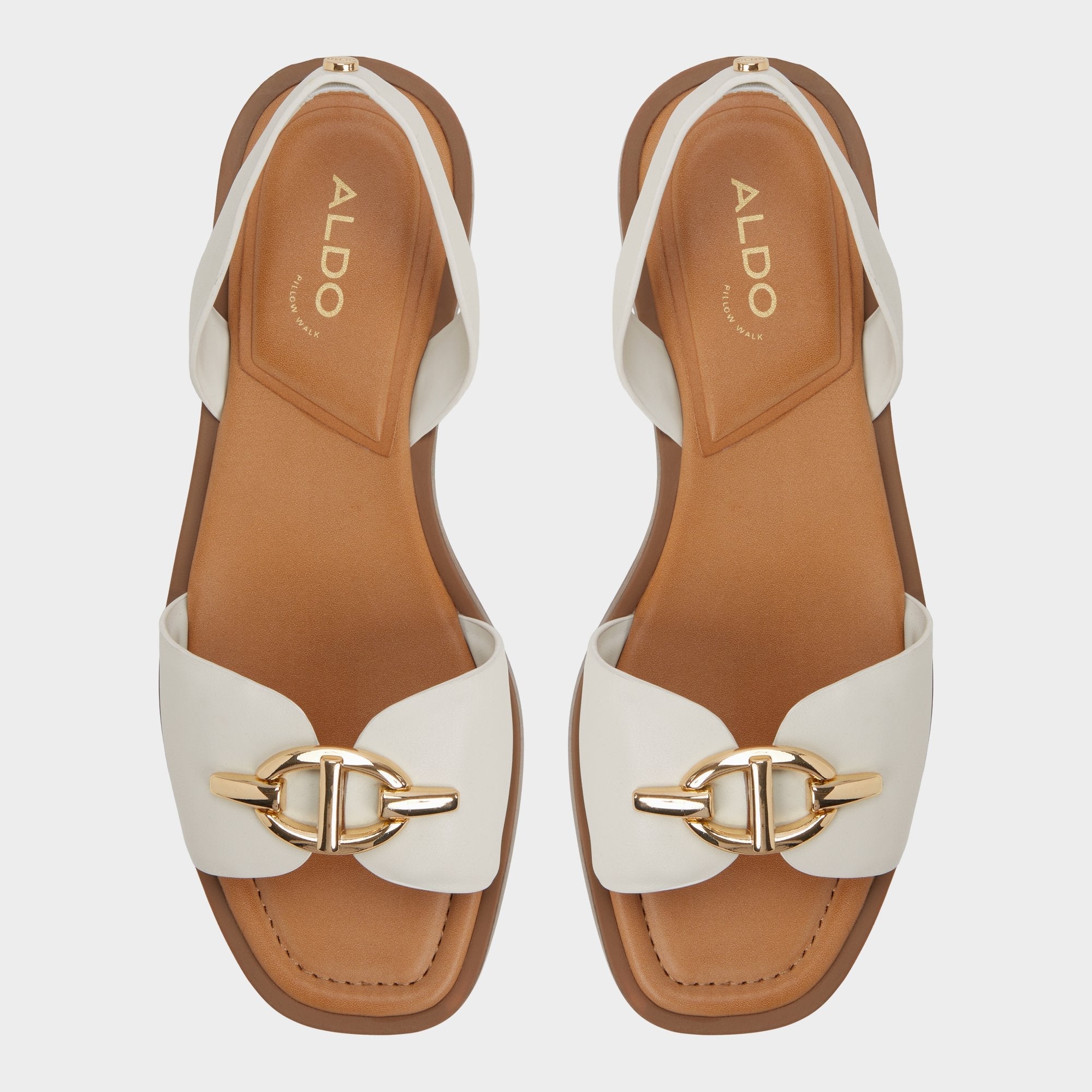 Goassi White/Bone Women's Flats - Flat sandal