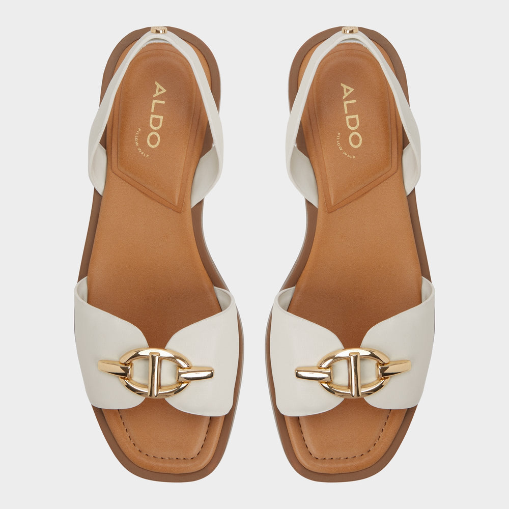 Goassi White/Bone Women's Flats - Flat sandal