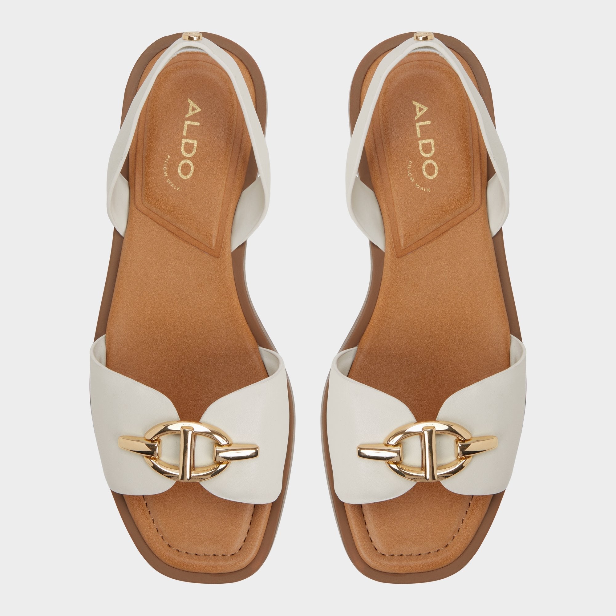 Goassi White/Bone Women's Flats - Flat sandal