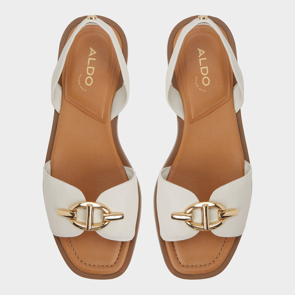 Goassi White/Bone Women's Flats - Flat sandal