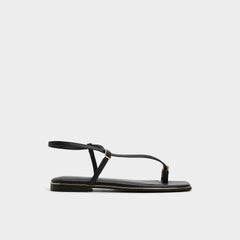 Jomalina Black Women's Flats - Strappy flat sandal